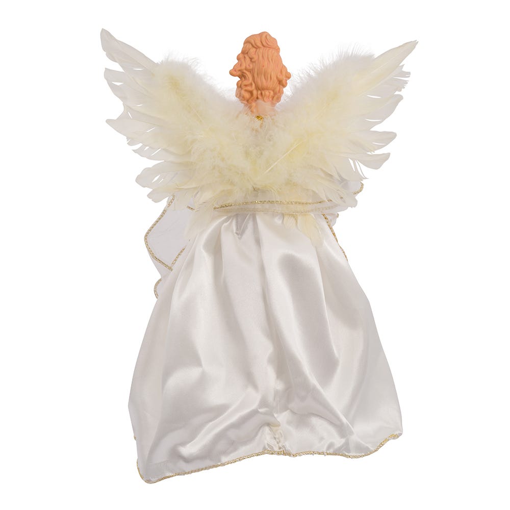 Kurt Adler 12-Inch 10-Light Ivory and Gold Angel Treetop